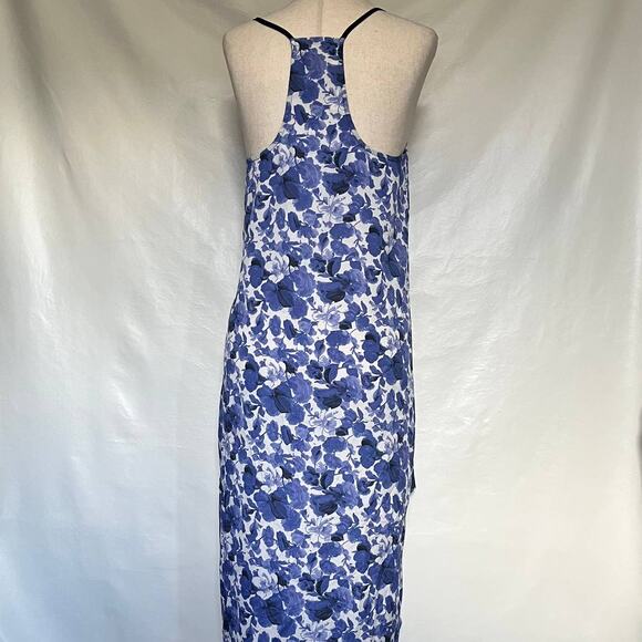 Topshop Floral Hi-Low Slip Dress Sz 6 Blue Boho Chic Y2K Coastal Racerback Beach - Picture 12 of 13